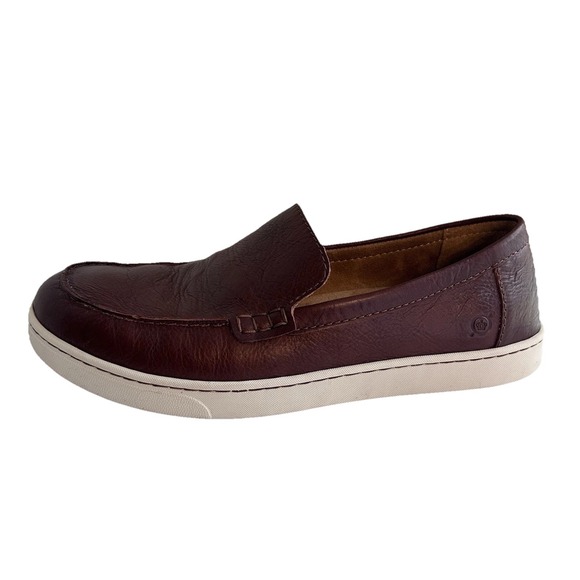 Born Other - Born Mens Axel Leather Loafer Slip On Shoes 12M Casual Sporty Brown Dark Tan EUC